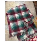 Plaid Woven Blanket With Fringe