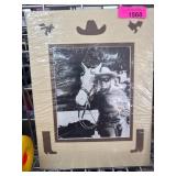 Western-Themed Framed Photo with Cowboy and Horse