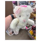 White Plush Bear With Pink Bow Accent