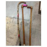 Three Wooden Vintage Canes