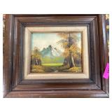 Landscape Oil Painting With Mountain Scene