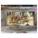 Framed Woodland Deer Tapestry Art