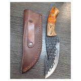 Custom Hunting Knife with Leather Sheath