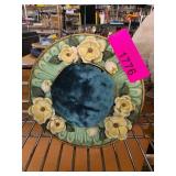 Decorative Plate w Floral Design Pincushion