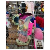 Hand-Painted Ceramic Figurine Vase Pincushion