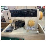 Vintage Sewing Machine With Hard Carrying Case