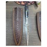 Handmade Knife with Colorful Handle and Sheath