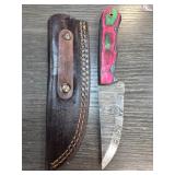 Handmade Damascus Steel Knife with Sheath