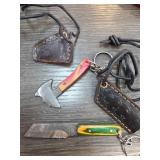 Two Custom Knives With Leather Sheaths