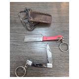 Two Miniature Folding Knives With Case