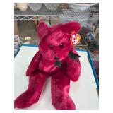 Ty Beanie Buddy Teddy in Cranberry Color