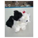 Pootie Plush Dog in Black and White Fur