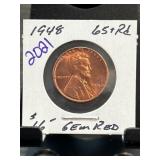 1948 Lincoln Wheat Cent Graded 65RD