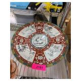 Porcelain Plate Made in Taiwan with Red and Black