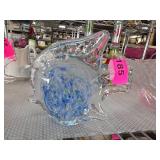Clear and Blue Glass Fish Figurine