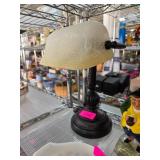 Banker's Style Desk Lamp with Frosted Shade