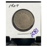 1907 Liberty Head Nickel in Holder
