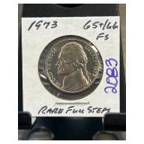 1973 Jefferson Nickel with Full Steps Designation