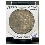 1878-S Morgan Silver Dollar, EF Details
