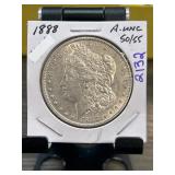 1888 Morgan Silver Dollar, AU-UNC Condition