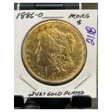 1886-O Morgan Dollar 24kt Gold-Plated Coin
