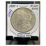 1885-S Morgan Silver Dollar AU Condition