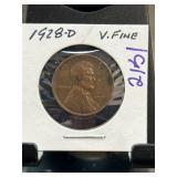 1928-D Lincoln Wheat Penny " Very Fine