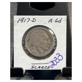 1917-D Buffalo Nickel in Holder