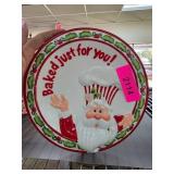 Fitz and Floyd Santa Plate with Gourmet Label