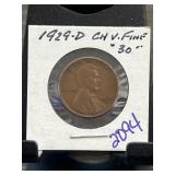 1929-D Lincoln Wheat Cent in Choice Very Fine Cond