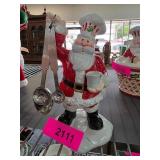 Fitz & Floyd Chef Santa Figurine w Measuring Spoon