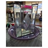 Glass and Mirror Geometric Candle Holder