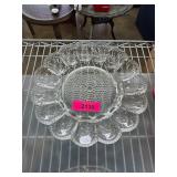 Pressed Glass Deviled Egg Serving Platter