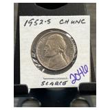 1952-S Jefferson Nickel in CH UNC Condition
