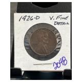 1926-D Lincoln Wheat Penny, Very Fine Detail