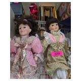 Porcelain Dolls in Decorative Dresses