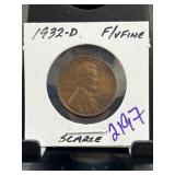 1932-D Lincoln Wheat Cent in Fine Condition