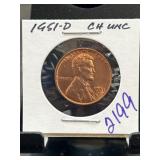 1951-D Lincoln Wheat Cent in CH UNC Condition
