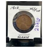 1912 Lincoln Wheat Cent, VG/Fine Condition