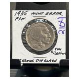 1935 Buffalo Nickel With Mint Error