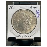 1900 Morgan Silver Dollar in High Grade AU
