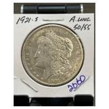 1921-S Morgan Silver Dollar AU 50/55
