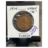 1914 Lincoln Wheat Penny, VF Condition