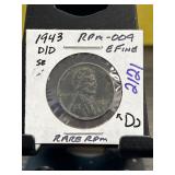 1943-D/D Lincoln Cent RPM-009 EFINE Condition