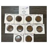 Ten Lincoln Wheat Cents