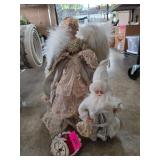 Angel and Santa Figure Set With Lace Details