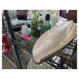 Decorative Metal Bowl and Ornamental Tray Set