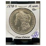 1878-S Morgan Silver Dollar AU