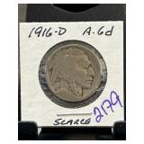 1916-D Buffalo Nickel in Holder