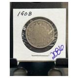 1908 Liberty Head V Nickel in Holder